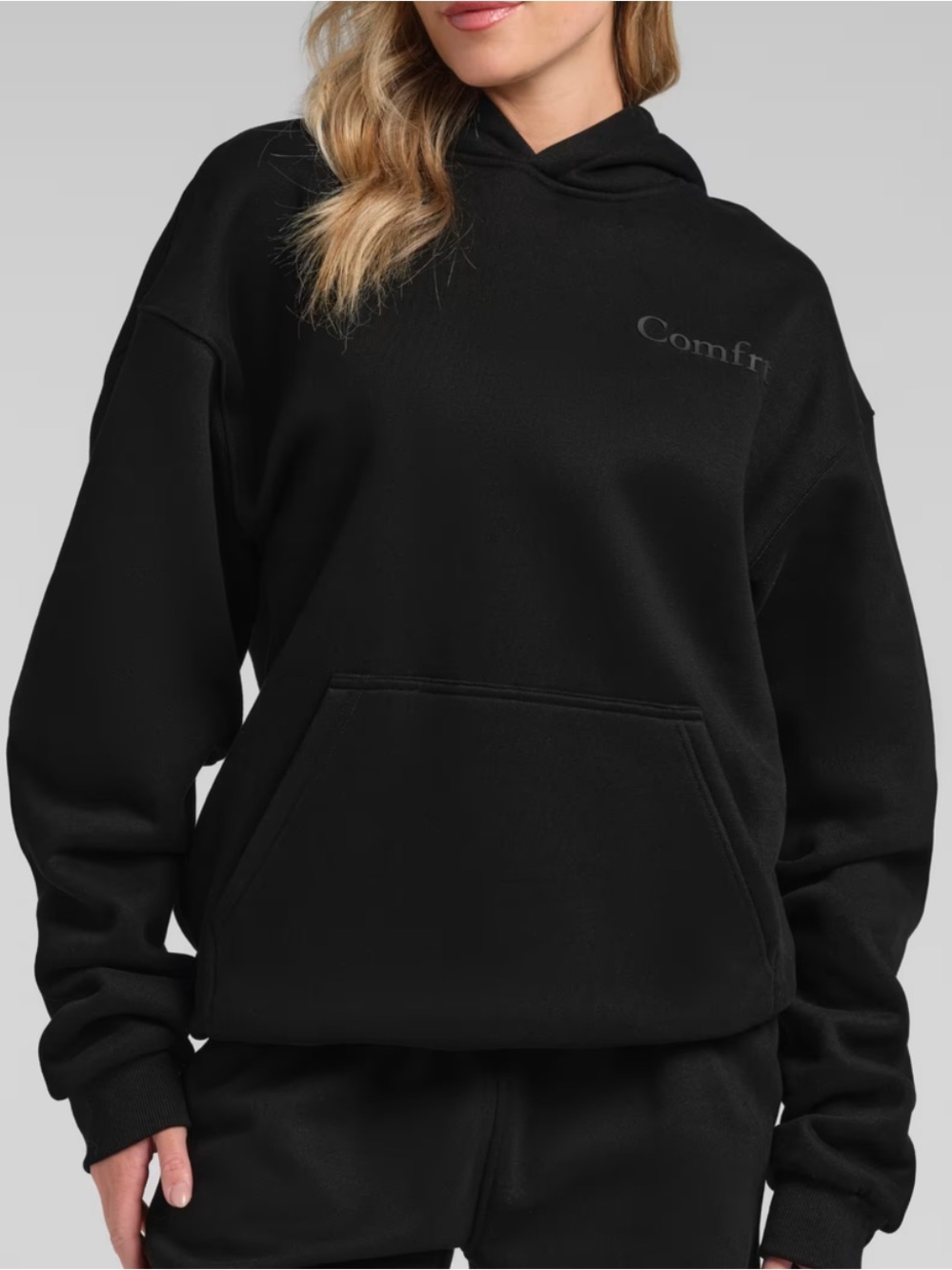 Comfrt Black Women's Pullover Hoodie - Relaxed Everyday Sweatshirt